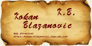 Kokan Blažanović vizit kartica